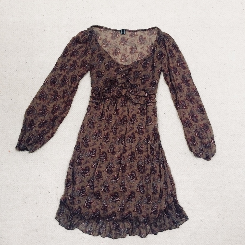 Silk Chiffon Paisley Form Fit Dress